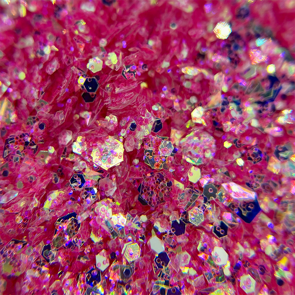 Assorted Iridescent Pink Glitter in Hexagon Shape (5 pcs)