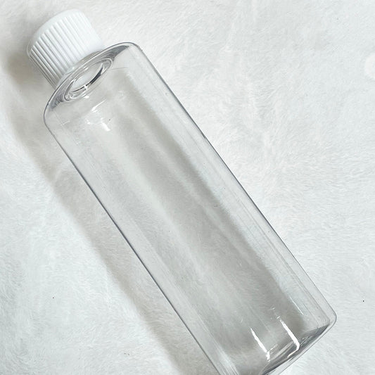 Clear Cylinder Bottles - 8 oz, Flip Top Cap