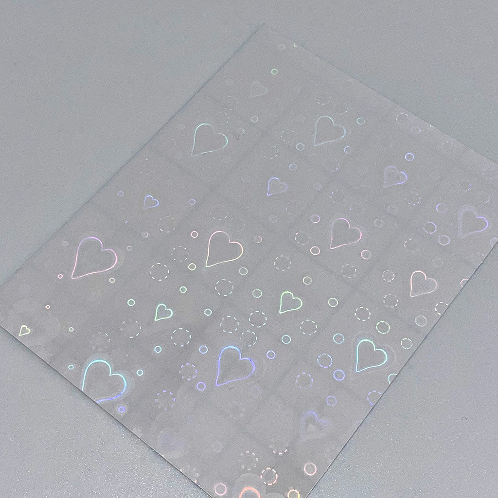 Holographic Iridescent Hearts - Nail Art Stickers