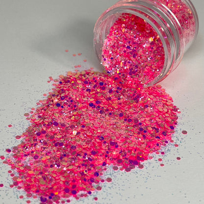 Hot Pink/Hot Pink - Glow-in-the-Dark Glitter